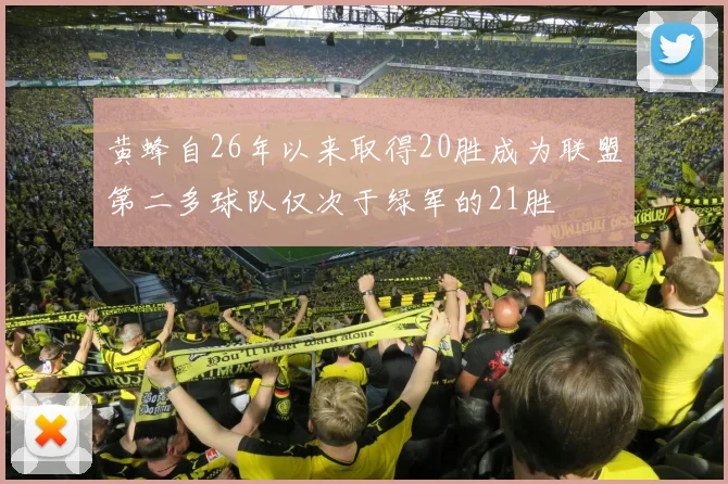 黄蜂自26年以来取得20胜成为联盟第二多球队仅次于绿军的21胜